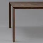 Mesa fija con tapa biselada en nogal Canaletto Made in Italy - Caspian Viadurini