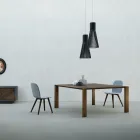 Mesa fija con tapa biselada en nogal Canaletto Made in Italy - Caspian Viadurini