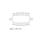 Mesa fija con tapa de cerámica ónix plateada pulida Made in Italy - Grotta Viadurini