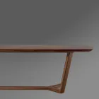 Mesa fija con tapa perfilada y base de madera Made in Italy - Digory Viadurini