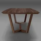 Mesa fija con tapa perfilada y base de madera Made in Italy - Digory Viadurini