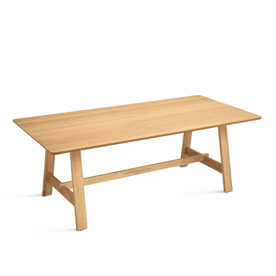Mesa fija para ocho personas con acabado en MDF en dos colores - Talia Viadurini