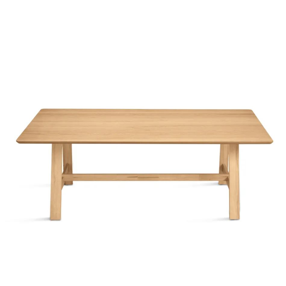 Mesa fija para ocho personas con acabado en MDF en dos colores - Talia Viadurini
