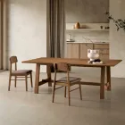 Mesa fija para ocho personas con acabado en MDF en dos colores - Talia Viadurini