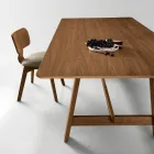 Mesa fija para ocho personas con acabado en MDF en dos colores - Talia Viadurini