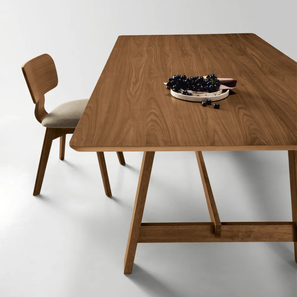 Mesa fija para ocho personas con acabado en MDF en dos colores - Talia Viadurini