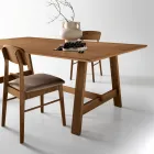 Mesa fija para ocho personas con acabado en MDF en dos colores - Talia Viadurini