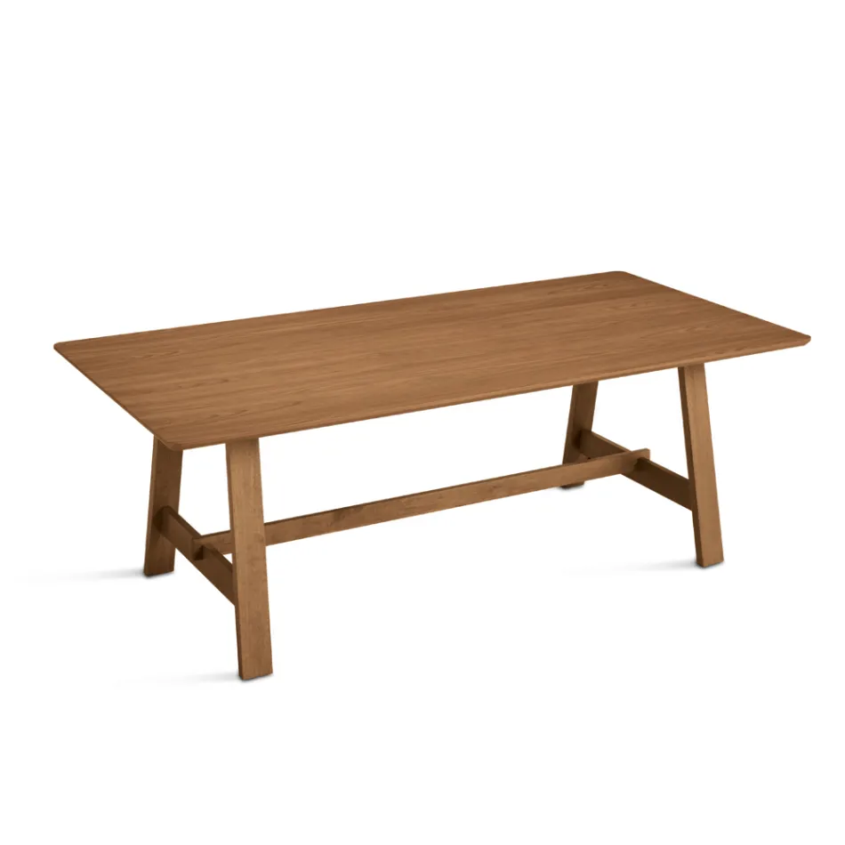 Mesa fija para ocho personas con acabado en MDF en dos colores - Talia Viadurini