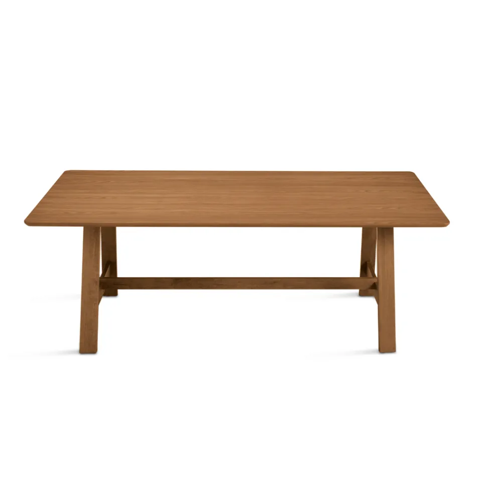 Mesa fija para ocho personas con acabado en MDF en dos colores - Talia Viadurini