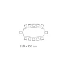 Mesa de Comedor Fija con Tapa en Forma de Barril de Cerámica Made in Italy - Vidrios Viadurini