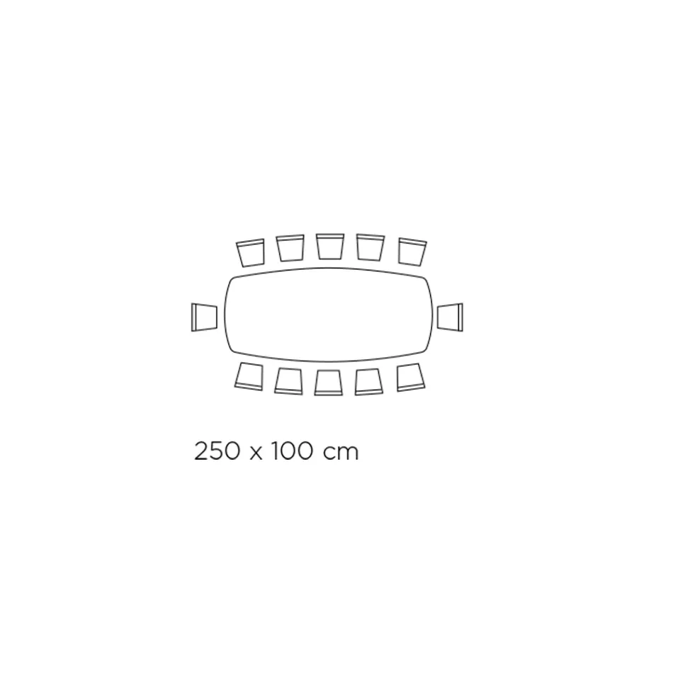 Mesa de Comedor Fija con Tapa en Forma de Barril de Cerámica Made in Italy - Vidrios Viadurini