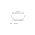 Mesa de Comedor Fija con Tapa en Forma de Barril de Cerámica Made in Italy - Vidrios Viadurini