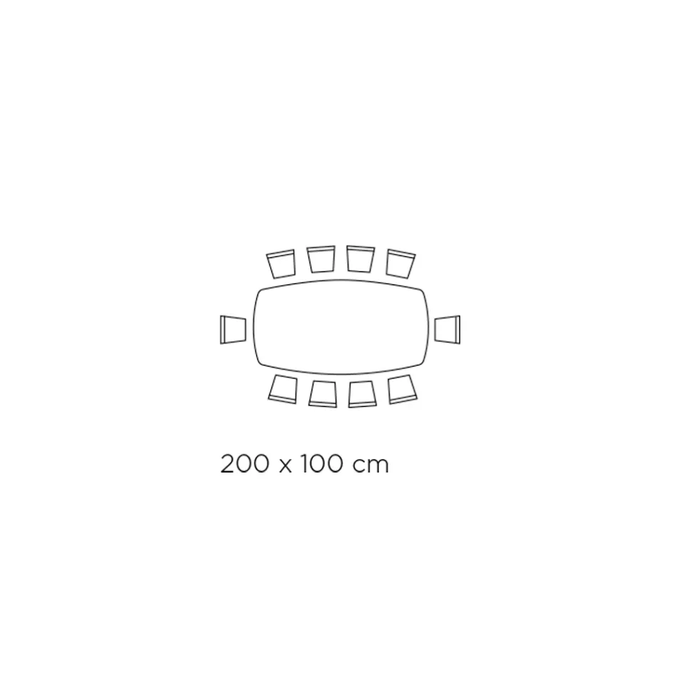 Mesa de Comedor Fija con Tapa en Forma de Barril de Cerámica Made in Italy - Vidrios Viadurini