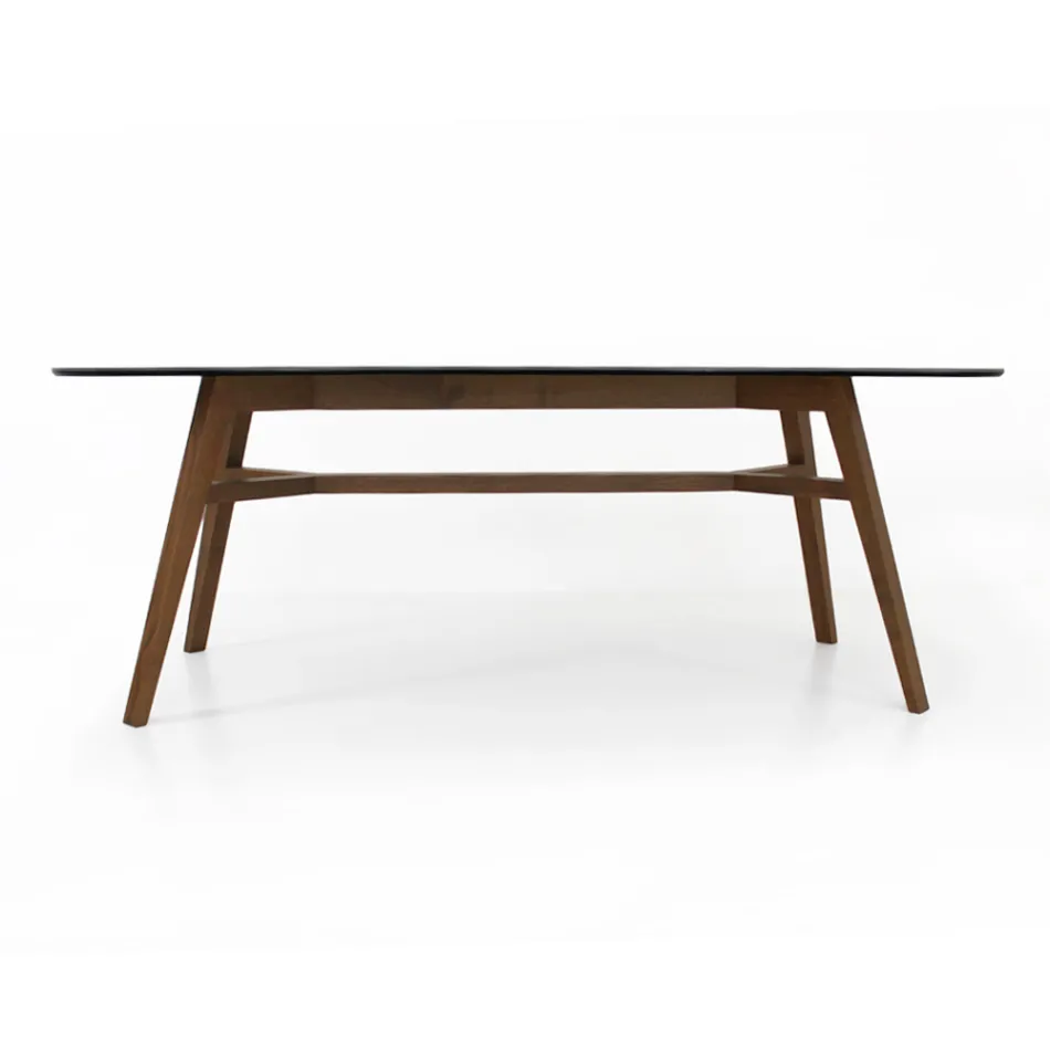 Mesa de comedor fija en cerámica Emperador pulida Made in Italy - Norte Viadurini