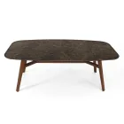 Mesa de comedor fija en cerámica Emperador pulida Made in Italy - Norte Viadurini