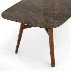 Mesa de comedor fija en cerámica Emperador pulida Made in Italy - Norte Viadurini