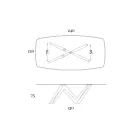 Mesa de Comedor Fija en Vidrio y Poliuretano Rígido Made in Italy - Lavanda Viadurini
