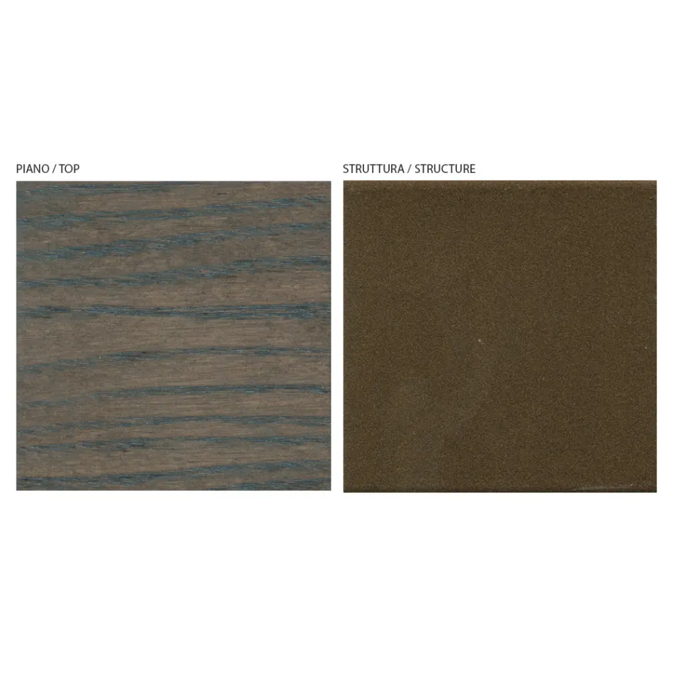 Mesa de Salón Fija en Madera Maciza con Pedestal Central - Luuk Viadurini