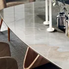 Mesa de salón fija con base de madera Made in Italy - Equatore Viadurini