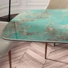 Mesa de salón fija con base de madera Made in Italy - Equatore Viadurini