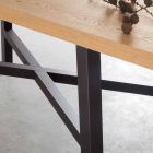 Mesa de diseño fijo, con tapa de madera maciza - Crackle Viadurini