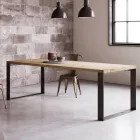 Mesa Fija en Chapa de Roble Serraje Natural Made in Italy - Telmerini Viadurini