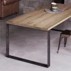 Mesa Fija en Chapa de Roble Serraje Natural Made in Italy - Telmerini Viadurini