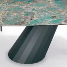 Mesa fija de acero y tapa de cerámica Made in Italy - Pantalón Viadurini