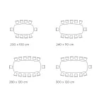 Mesa Fija de Cerámica y Base en Acero Pintado de Negro Made in Italy - Vidrios Viadurini