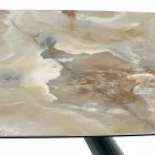 Mesa Fija de Cerámica y Base en Acero Pintado de Negro Made in Italy - Vidrios Viadurini