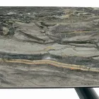 Mesa Fija de Cerámica y Base en Acero Pintado de Negro Made in Italy - Vidrios Viadurini