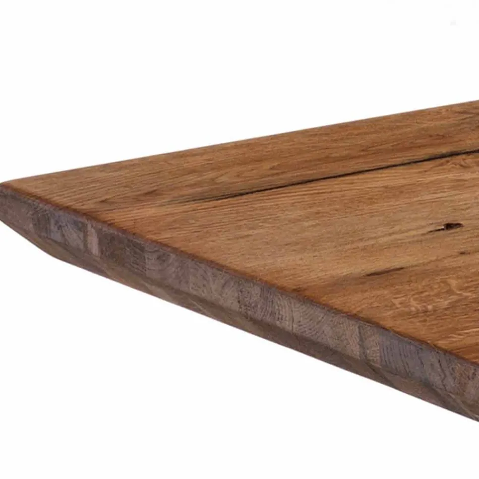 mesa de madera dura sólida con las piernas en vidrio templado Tito Viadurini