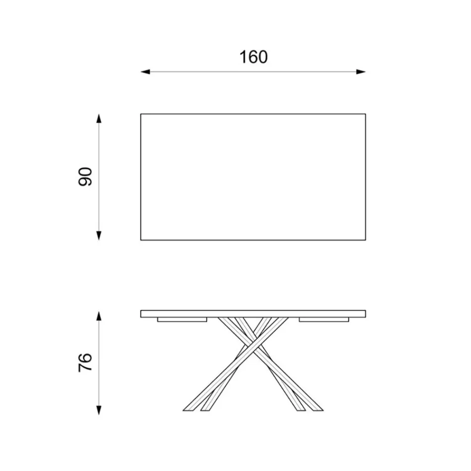 Mesa Fija en Chapa de Roble y Base de Metal Negro - Skipper Viadurini