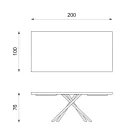 Mesa Fija en Chapa de Roble y Base de Metal Negro - Skipper Viadurini