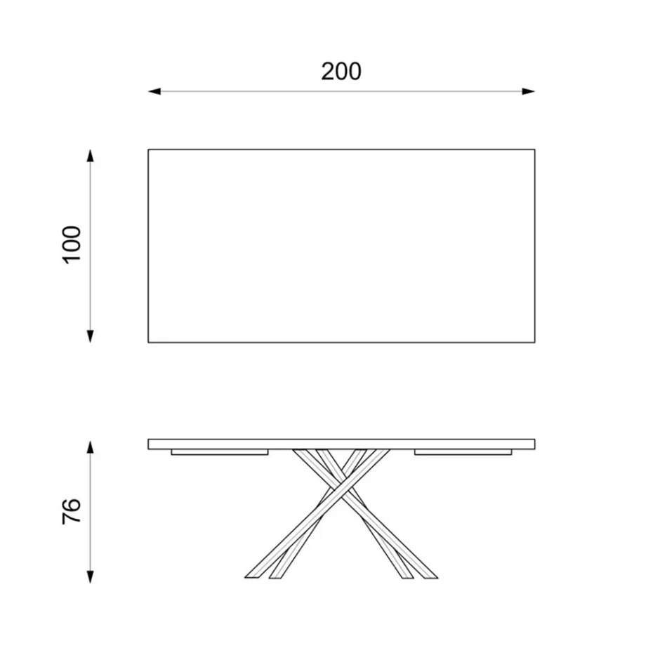 Mesa Fija en Chapa de Roble y Base de Metal Negro - Skipper Viadurini