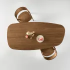 Mesa fija en tres colores con acabado efecto madera y dos tamaños - Musa Viadurini