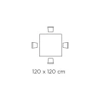 Mesa Cuadrada Fija en Laminado y Acero Made in Italy - Tijeras Viadurini