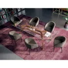 Mesa Fija Rectangular de Vidrio Extraclaro y Fresno Made in Italy - Norte Viadurini