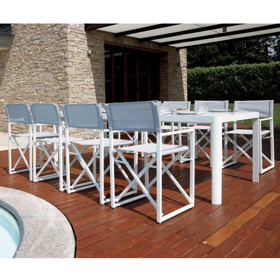 Mesa de Jardín Extensible a 240 cm con Estructura de Aluminio – Geoffroy Viadurini