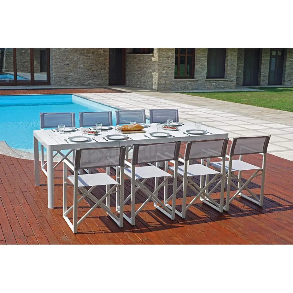 Mesa de Jardín Extensible a 240 cm con Estructura de Aluminio – Geoffroy Viadurini