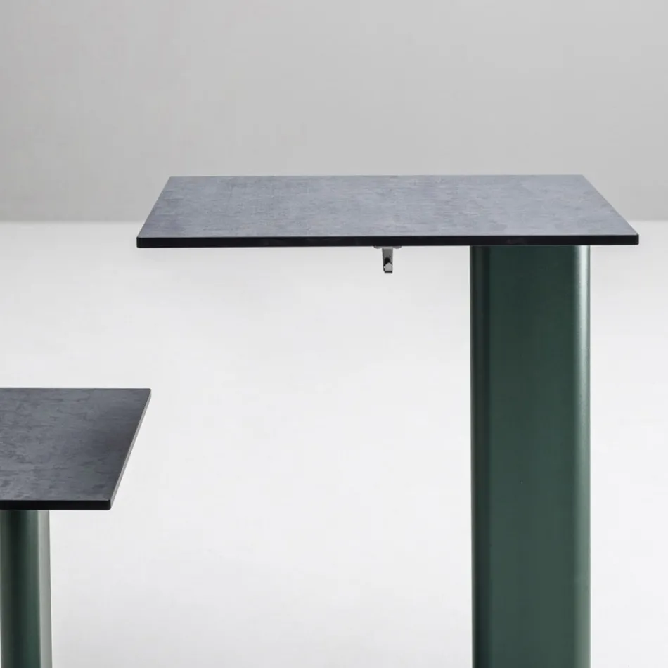 Mesa de jardín con asiento de aluminio Made in Italy - Plinto by Varaschin Viadurini