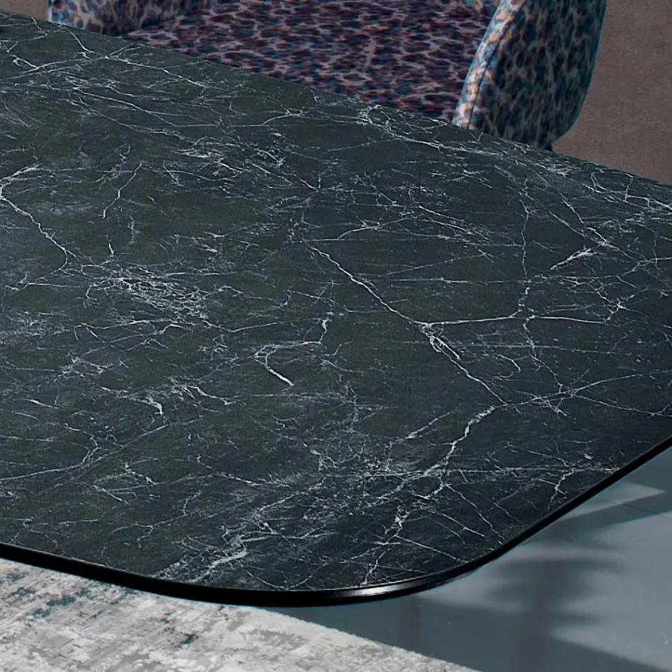 Mesa griega de cerámica negra pulida Made in Italy - Grotta Viadurini