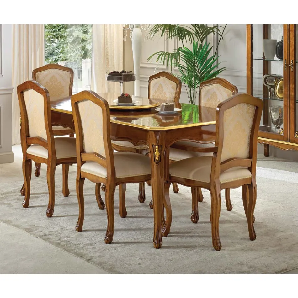 Mesa Extensible de Madera 280 cm Estilo Clásico Made in Italy - Majesty Viadurini