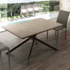 Mesa de madera Lecce extensible hasta 190 cm con base cruzada Viadurini