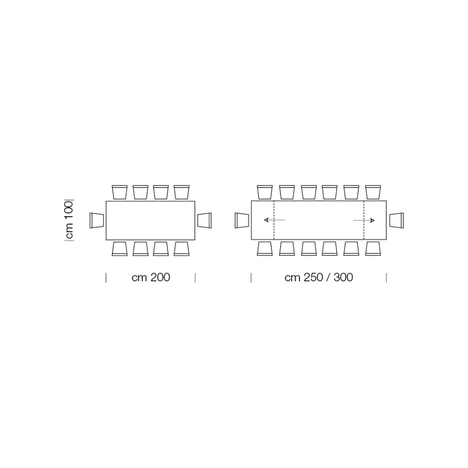 Mesa moderna de madera extensible hasta 300 cm Made in Italy - Dálmata Viadurini