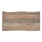 Mesa en madera de acacia con inserto reciclado y acero Homemotion - Zalma Viadurini