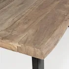 Mesa en madera de acacia con inserto reciclado y acero Homemotion - Zalma Viadurini
