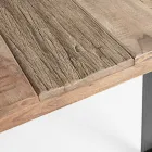 Mesa en madera de acacia con inserto reciclado y acero Homemotion - Zalma Viadurini