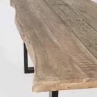 Mesa en madera de acacia con inserto reciclado y acero Homemotion - Zalma Viadurini