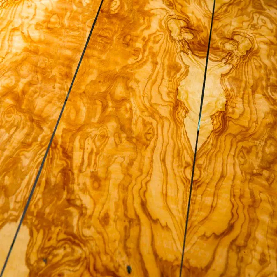 en la tabla de madera de olivo y vidrio Portofino forma cuadrada Viadurini